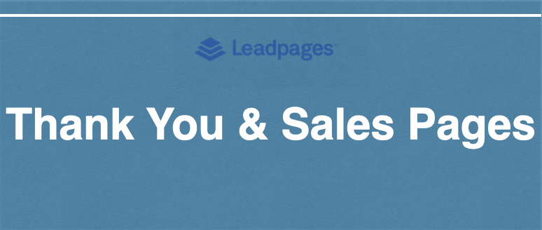 Thank you and sales pages